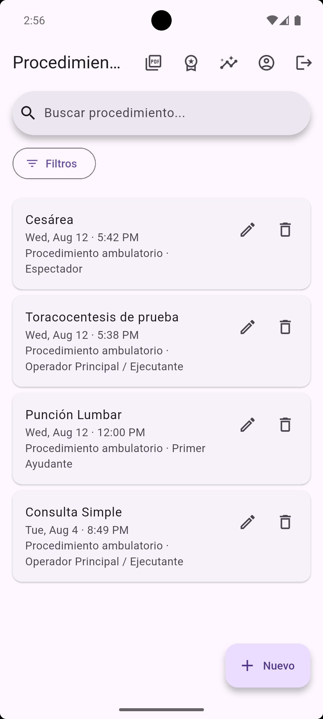 Feed de procedimientos de RESIDENT